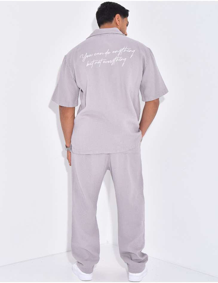 Ensemble texturé pantalon et chemise
