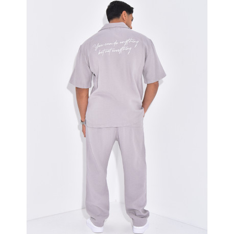 Ensemble texturé pantalon et chemise