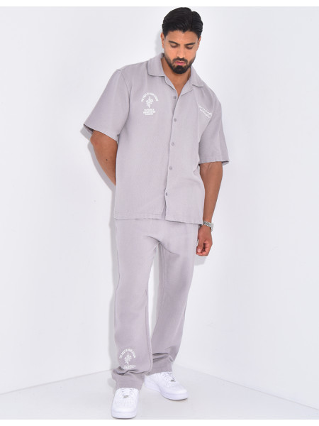 Ensemble texturé pantalon et chemise