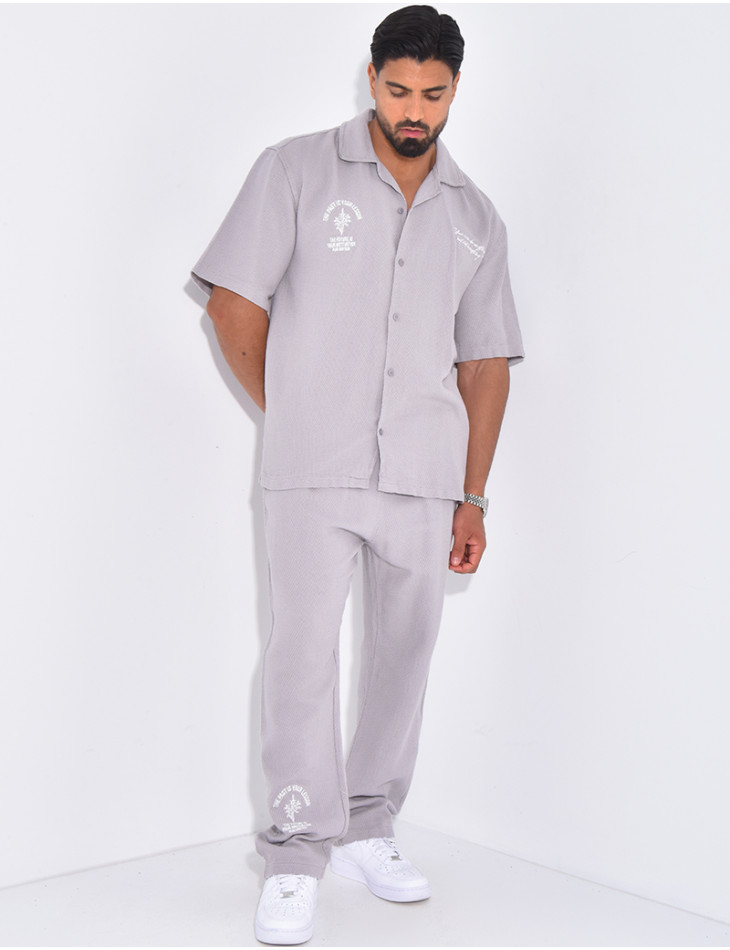 Ensemble texturé pantalon et chemise