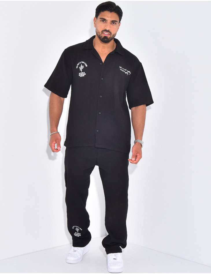 Ensemble texturé pantalon et chemise