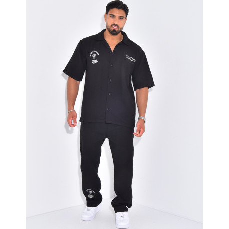 Ensemble texturé pantalon et chemise