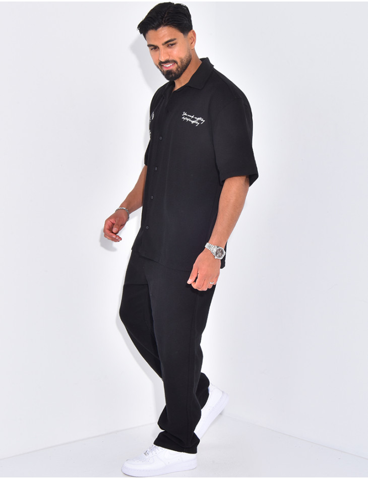 Ensemble texturé pantalon et chemise