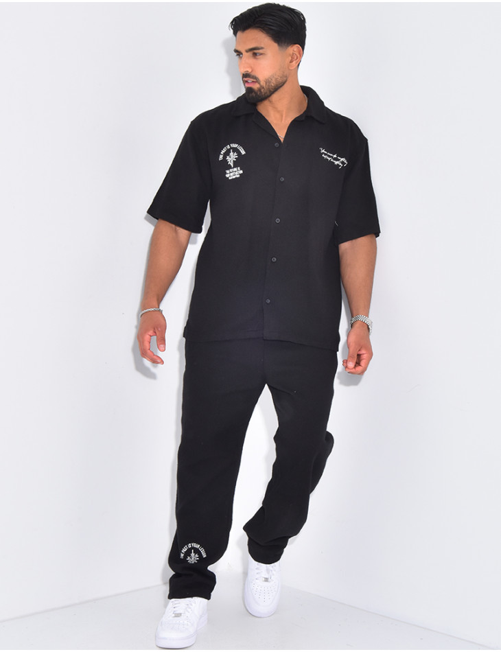 Ensemble texturé pantalon et chemise