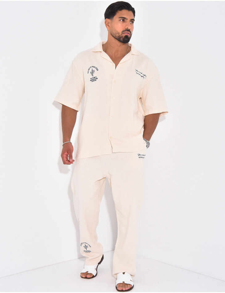 Ensemble texturé pantalon et chemise