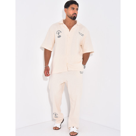 Ensemble texturé pantalon et chemise