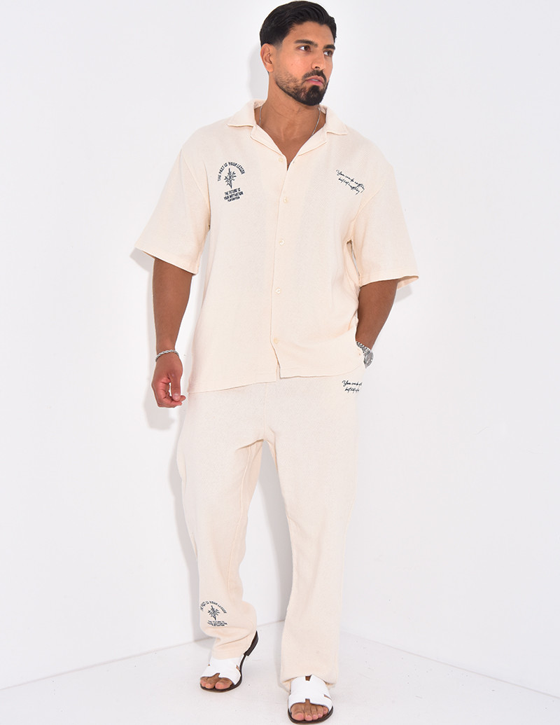 Ensemble texturé pantalon...