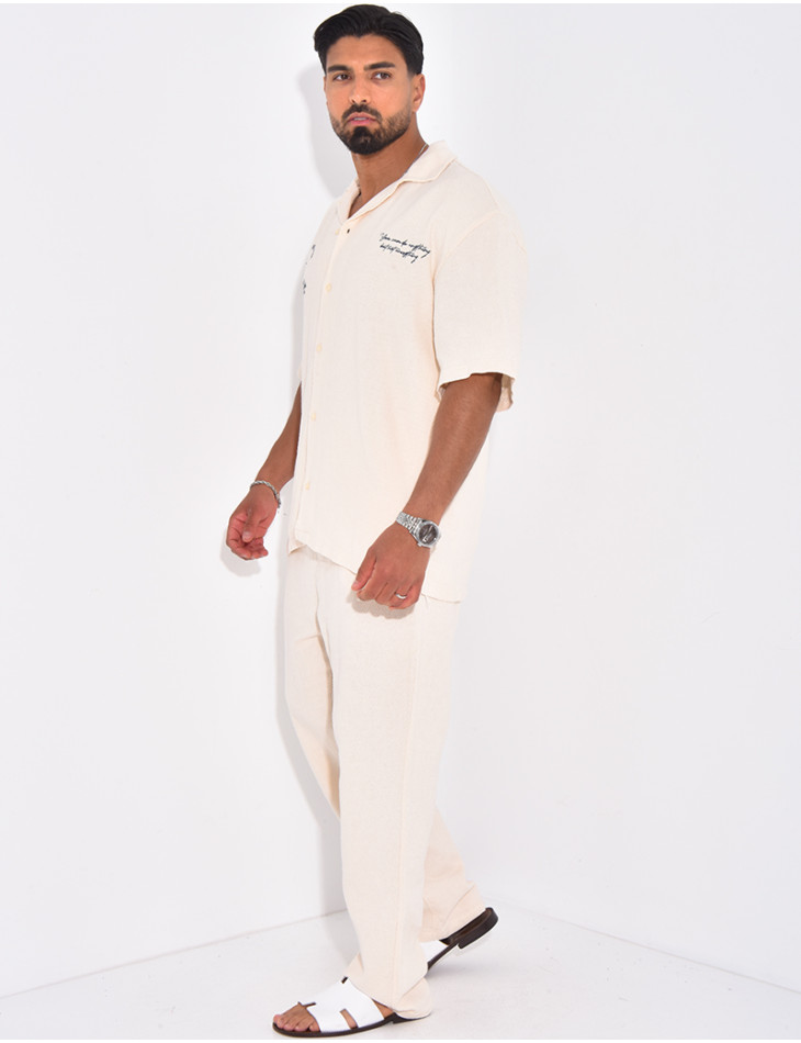 Ensemble texturé pantalon et chemise