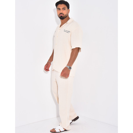 Ensemble texturé pantalon et chemise