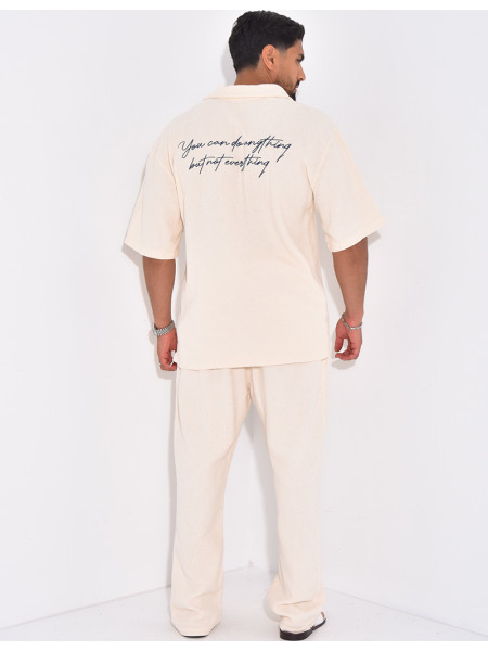 Ensemble texturé pantalon et chemise
