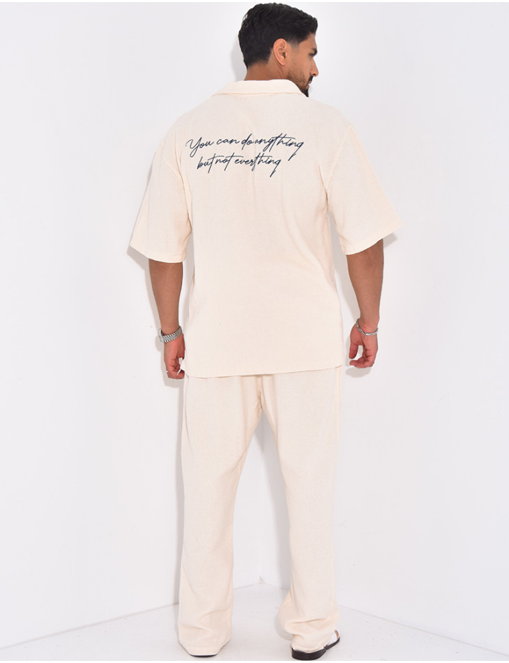 Ensemble texturé pantalon et chemise