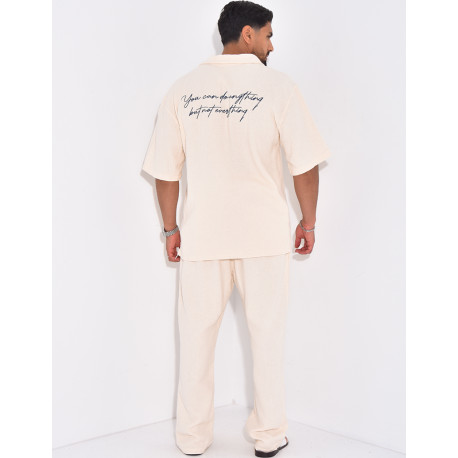 Ensemble texturé pantalon et chemise