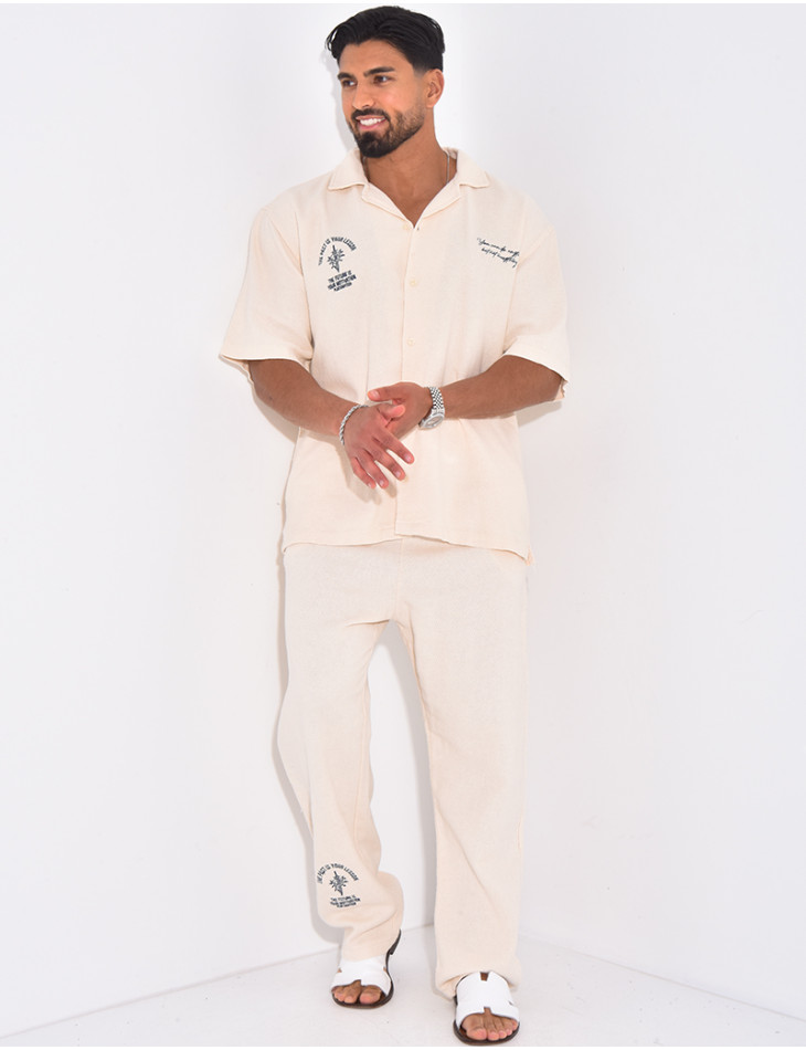 Ensemble texturé pantalon et chemise