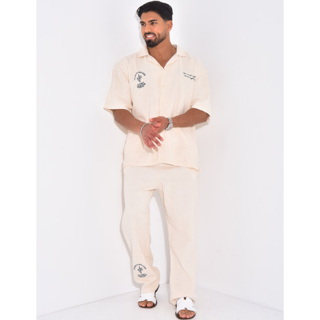 Ensemble texturé pantalon et chemise