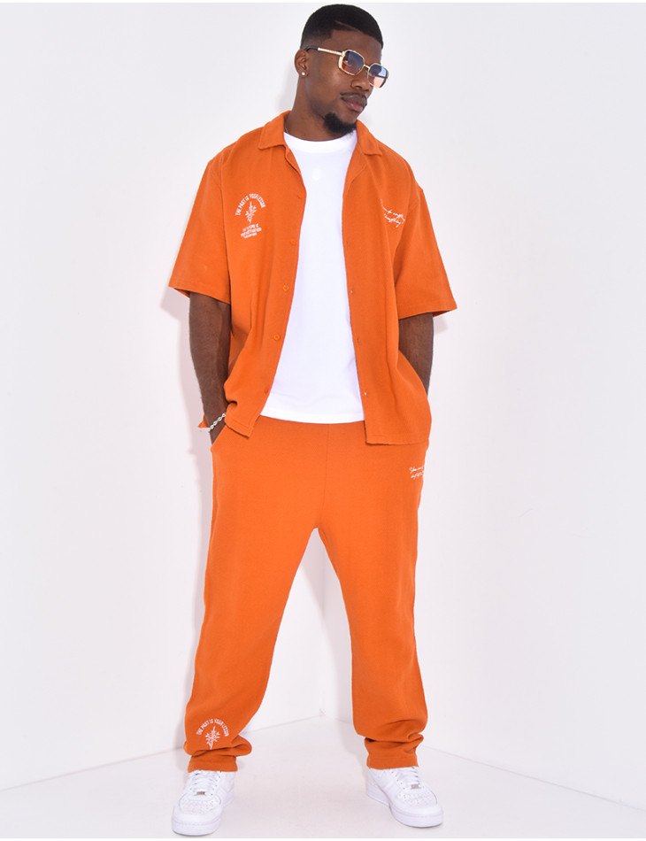 Ensemble texturé pantalon et chemise