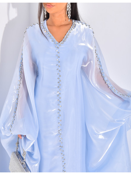 Ensemble robe et voile irrisé à bijoux à l'avant