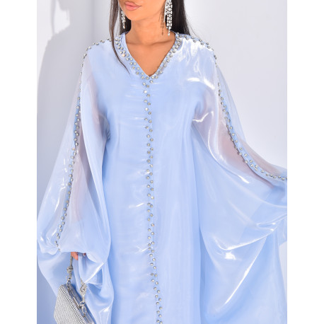 Ensemble robe et voile irrisé à bijoux à l'avant