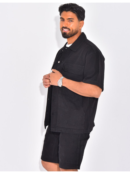 Ensemble en jeans short et chemise