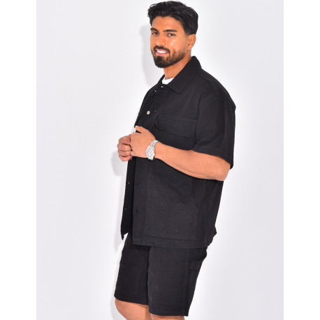 Ensemble en jeans short et chemise