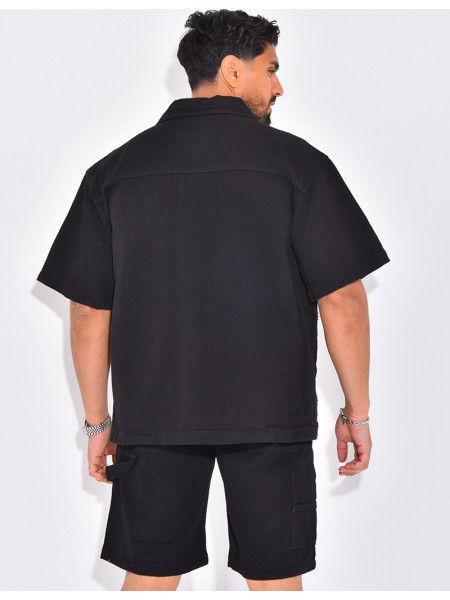 Ensemble en jeans short et chemise