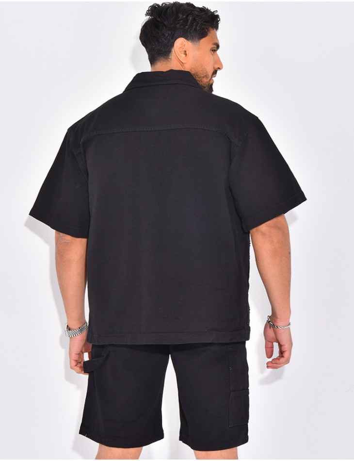 Ensemble en jeans short et chemise