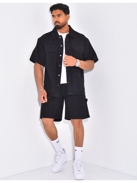 Ensemble en jeans short et chemise