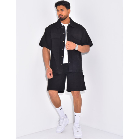 Ensemble en jeans short et chemise