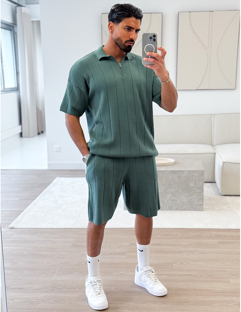 Ensemble côtelé short et polo