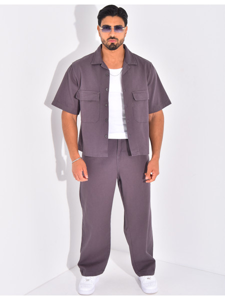 Ensemble en jeans pantalon et chemise manches courtes