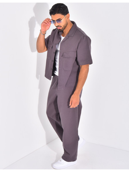 Ensemble en jeans pantalon et chemise manches courtes