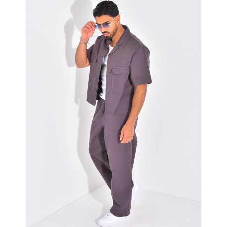 Ensemble en jeans pantalon et chemise manches courtes