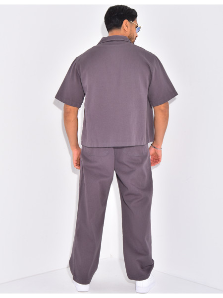 Ensemble en jeans pantalon et chemise manches courtes