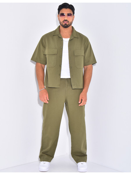 Ensemble en jeans pantalon et chemise manches courtes