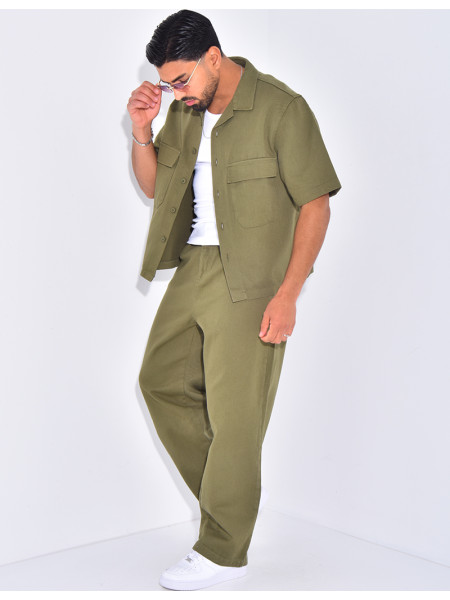 Ensemble en jeans pantalon et chemise manches courtes