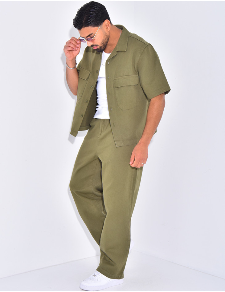 Ensemble en jeans pantalon et chemise manches courtes