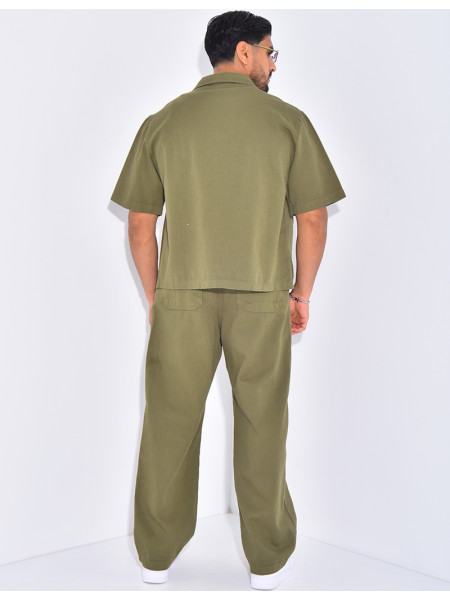 Ensemble en jeans pantalon et chemise manches courtes