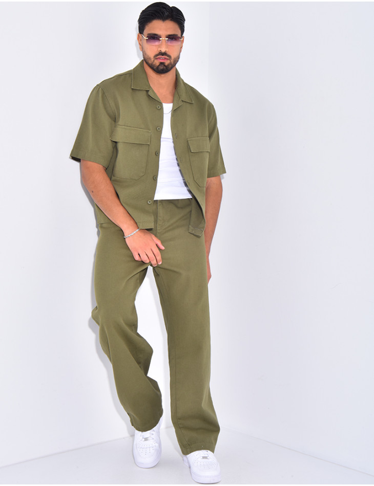 Ensemble en jeans pantalon et chemise manches courtes