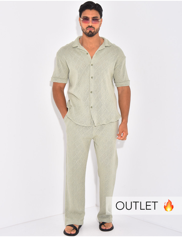 Ensemble ajouré pantalon et chemise