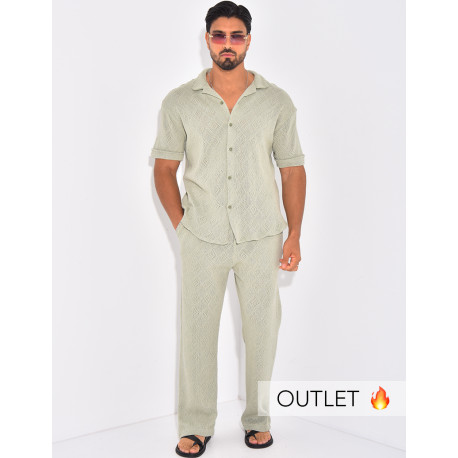Ensemble ajouré pantalon et chemise