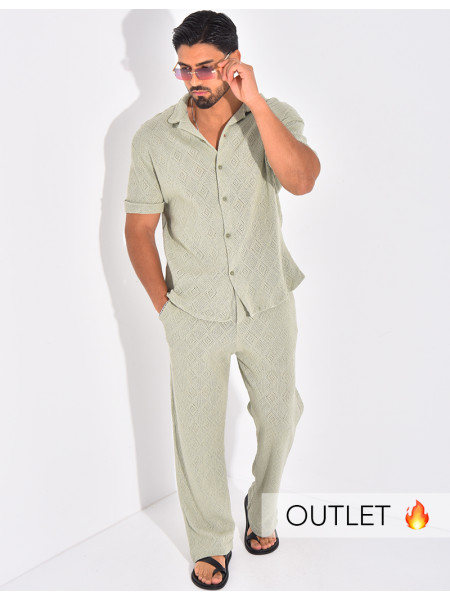 Ensemble ajouré pantalon et chemise
