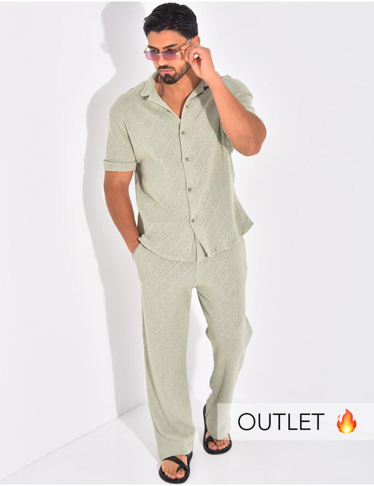 Ensemble ajouré pantalon et chemise