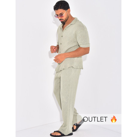 Ensemble ajouré pantalon et chemise