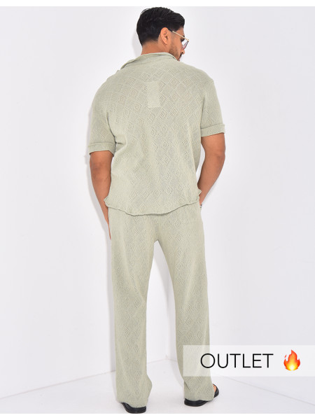 Ensemble ajouré pantalon et chemise