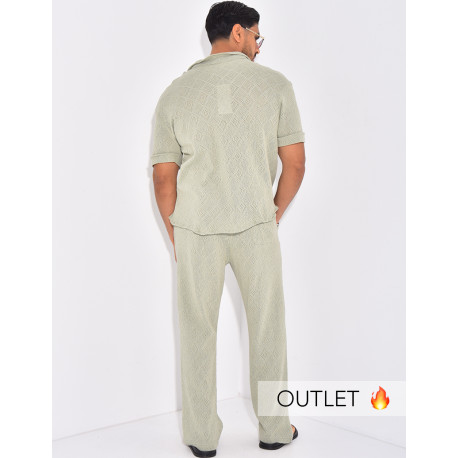 Ensemble ajouré pantalon et chemise