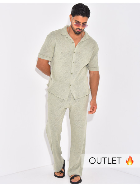 Ensemble ajouré pantalon et chemise