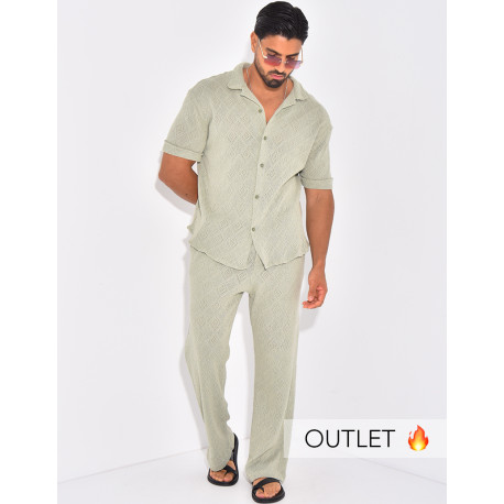 Ensemble ajouré pantalon et chemise