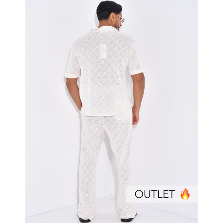 Ensemble ajouré pantalon et chemise