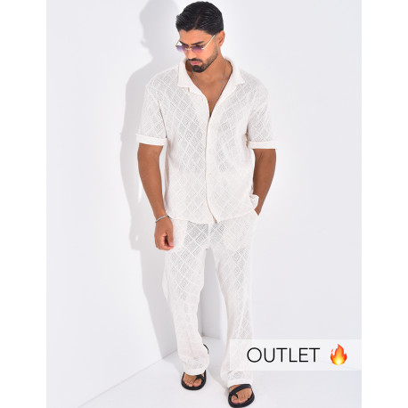 Ensemble ajouré pantalon et chemise