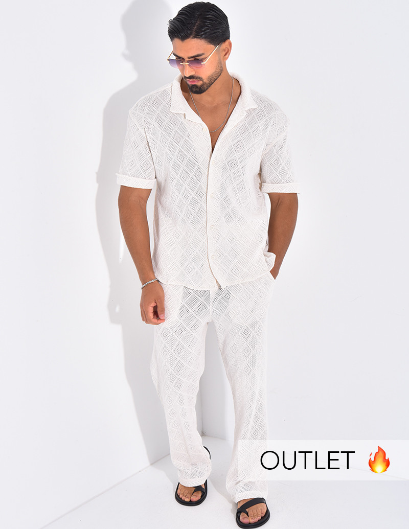 Ensemble ajouré pantalon et...