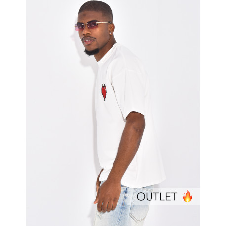 T-shirt avec coeur brodé